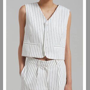 Frankie Shop Landry White/Black Stripe Vest Cotton Part of Matching Set M
